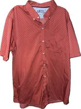 IZOD Mens Shirt Button Up Short Sleeve Casual Novelty Nautical Watermelon